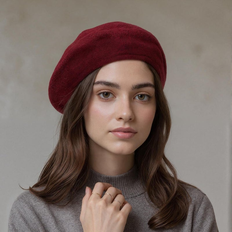 AURORAAEGIS French Beret Hats for Women - Classic Wool Beret Hats Soft Knit Winter Cloche for Daily Outfits - Image 5
